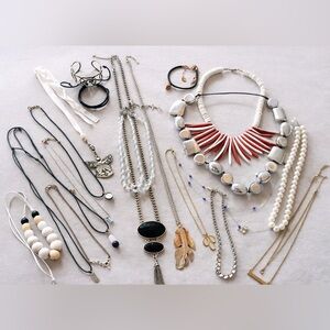 Jewelry Bundle Lot Statement + Minimal Necklaces Mixed Styles